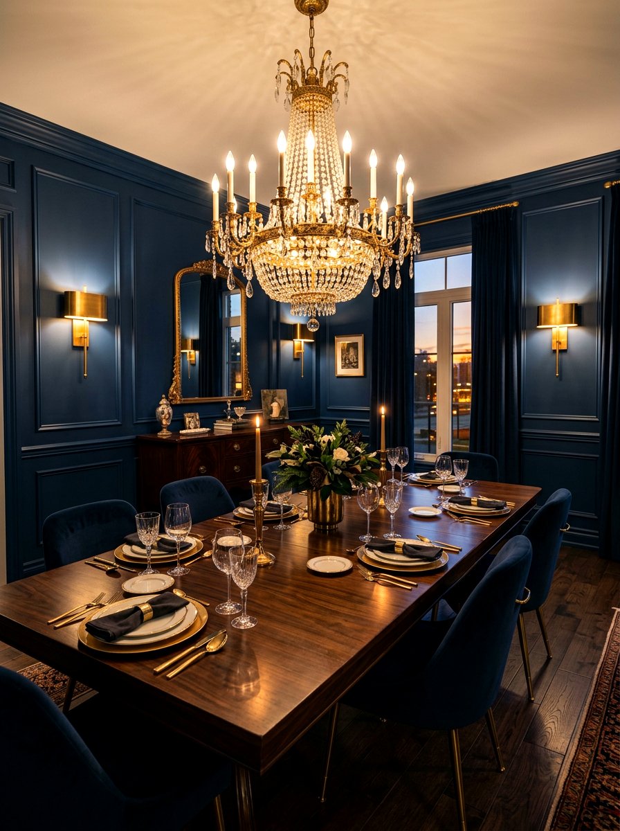 Brass Accent Lighting - 30 bistro dining room ideas