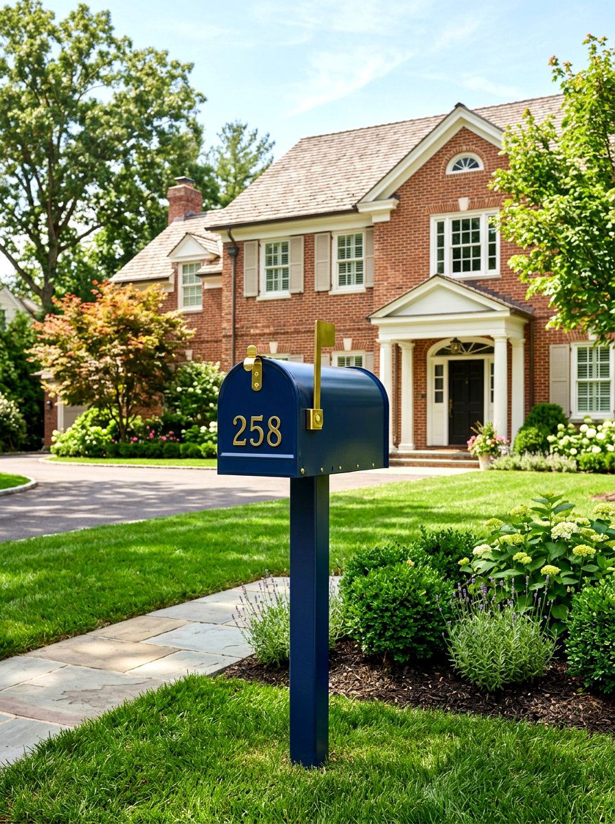 Brass Accent Mailbox - 30 statement mailbox ideas aesthetic