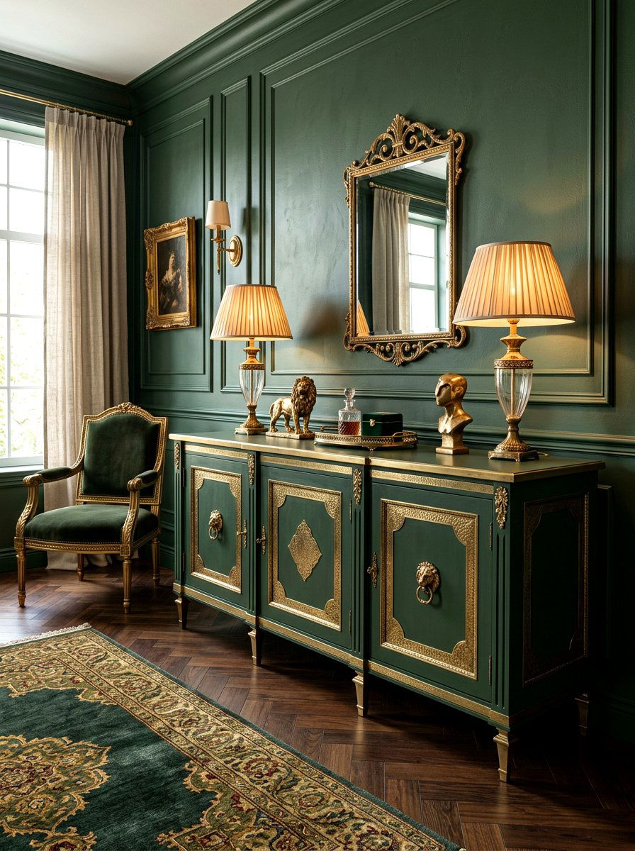 Brass Accent Sideboard - 30 sideboard decor ideas