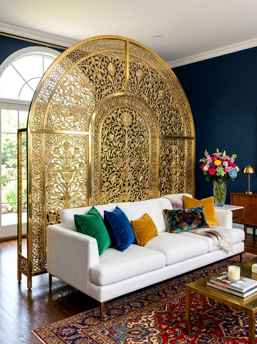 Brass Arched Room Divider - 30 arched room divider ideas