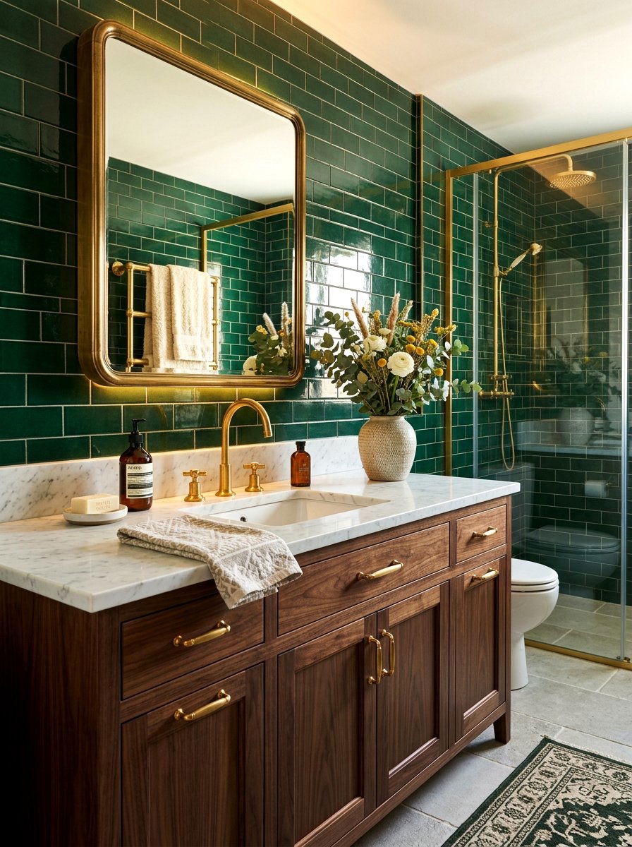 Brass Bathroom Accents - 30 low light bathroom mood ideas