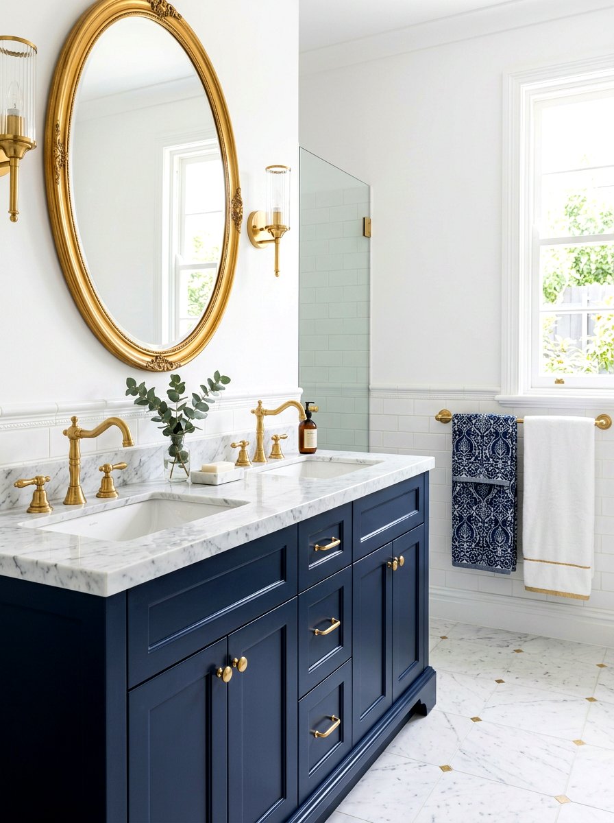 Brass Bathroom Fixture - 30 tiny house bathroom ideas