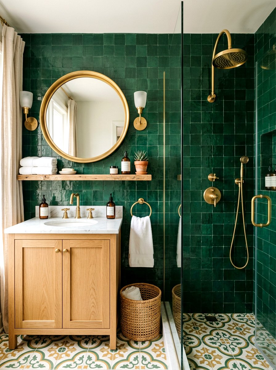 Brass Bathroom Hardware - 30 boho bathroom ideas