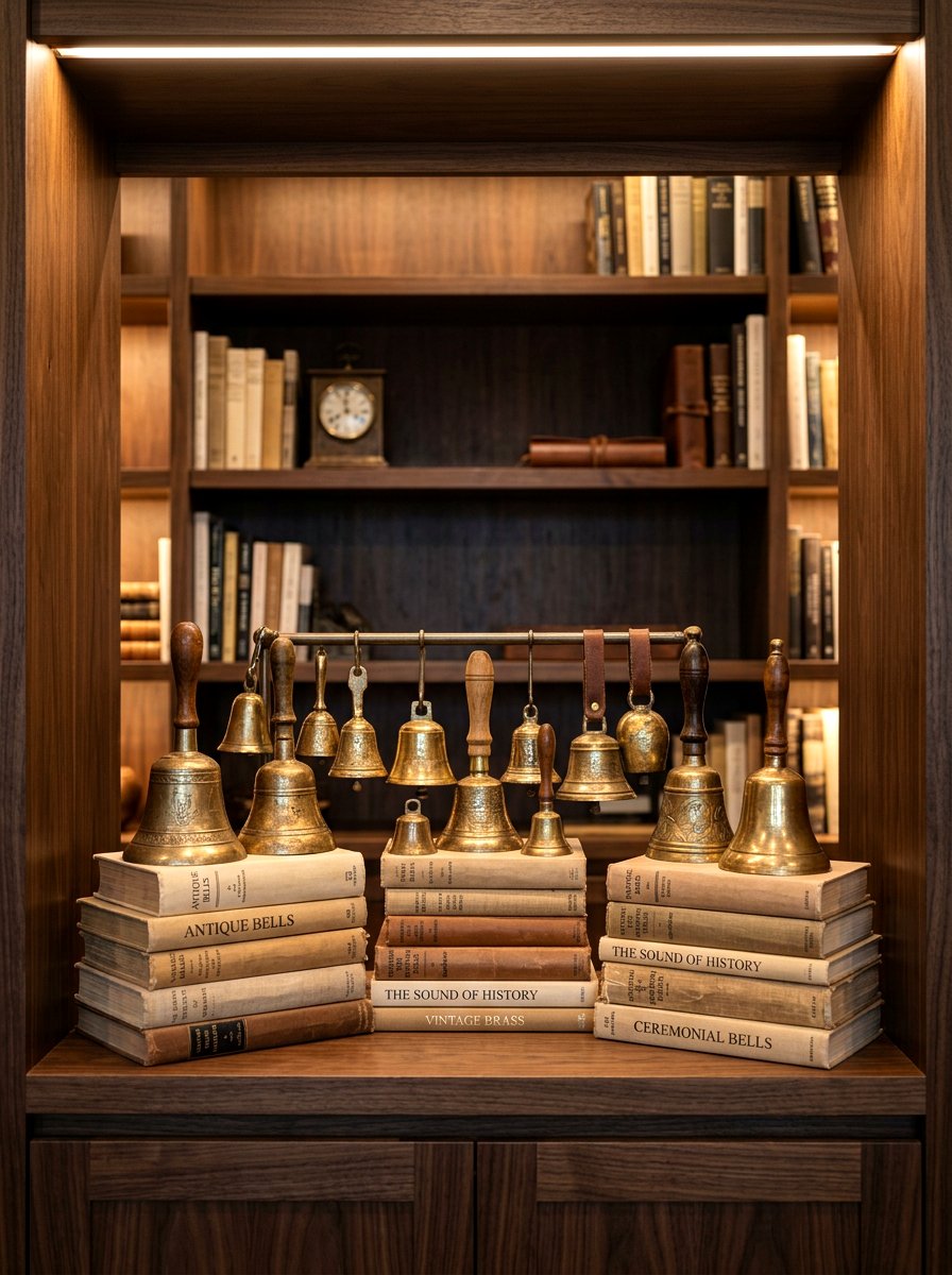 Brass Bell Shelf - 30 winter shelf styling ideas