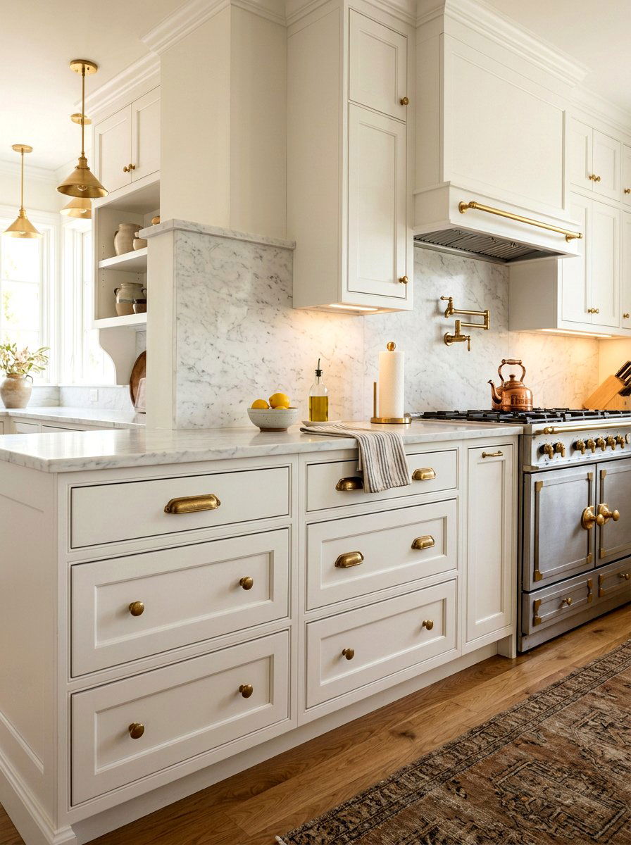Brass Cabinet Hardware - 30 Nancy Meyers pantry ideas