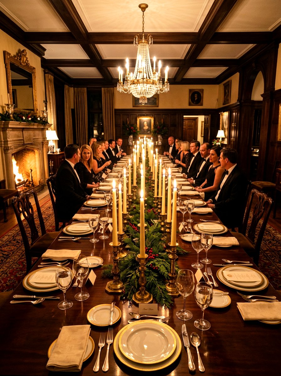 Brass Candlestick Dining Table - 30 holiday dining table ideas