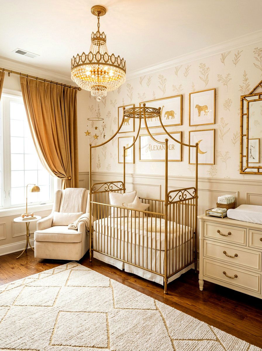 Brass Crib Decor - 30 vintage nursery ideas