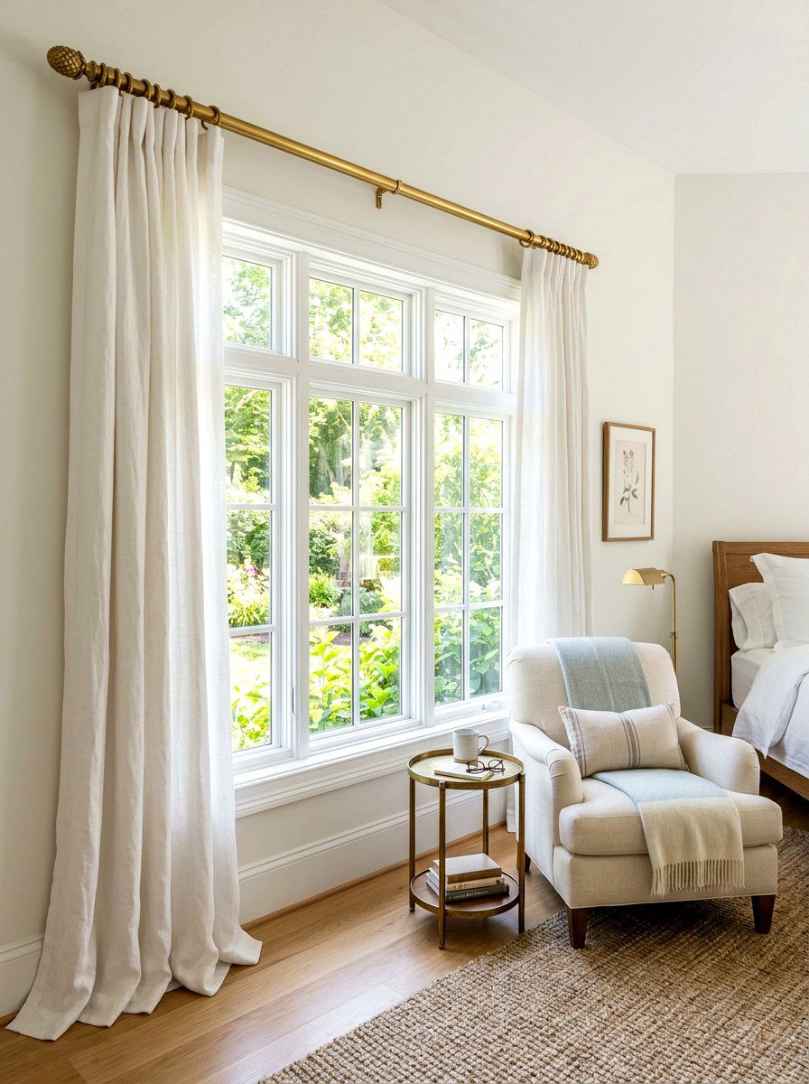Brass Curtain Rod - 30 brass decor ideas