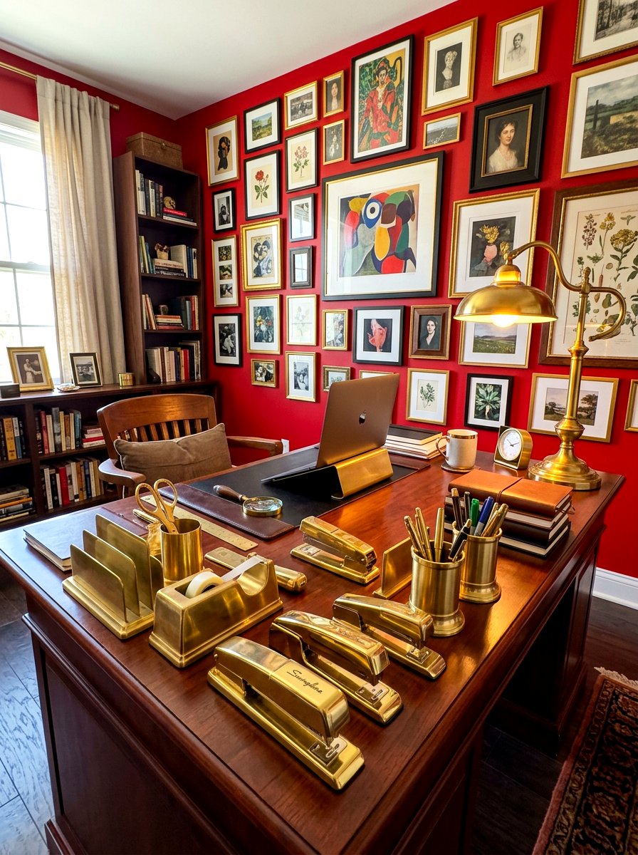 Brass Desk Accessories - 30 maximalist office ideas