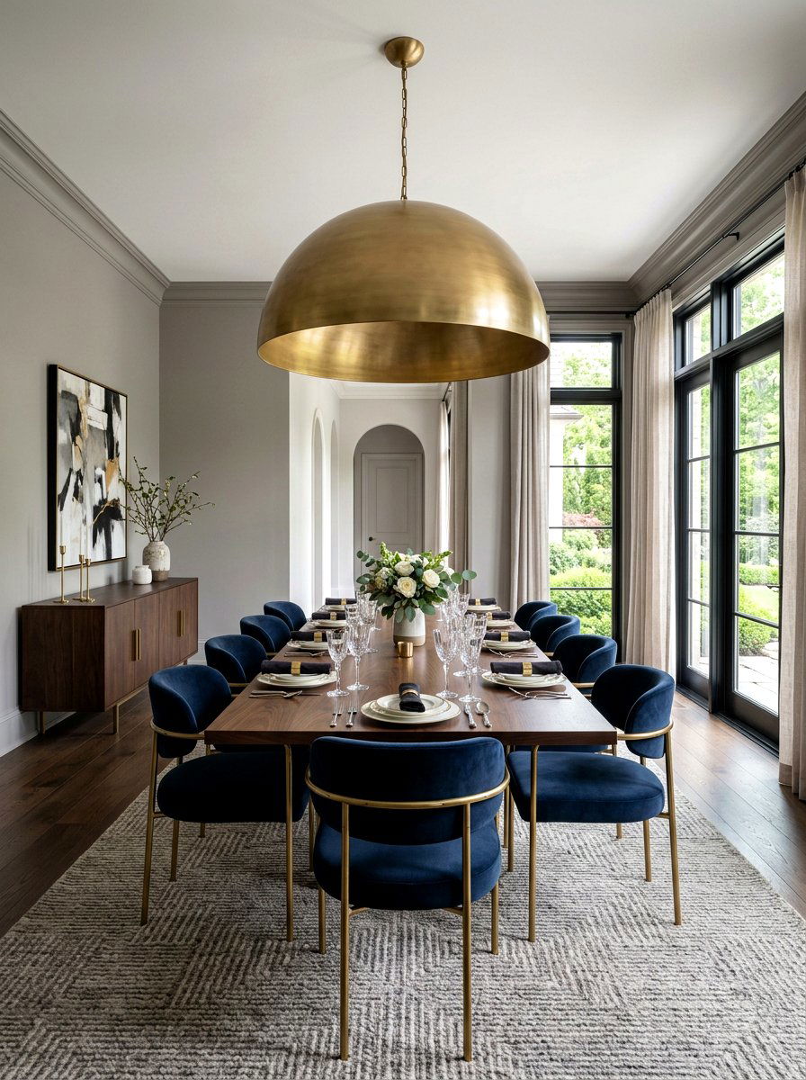 Brass Dome Dining Light - 30 oversized pendant lighting ideas
