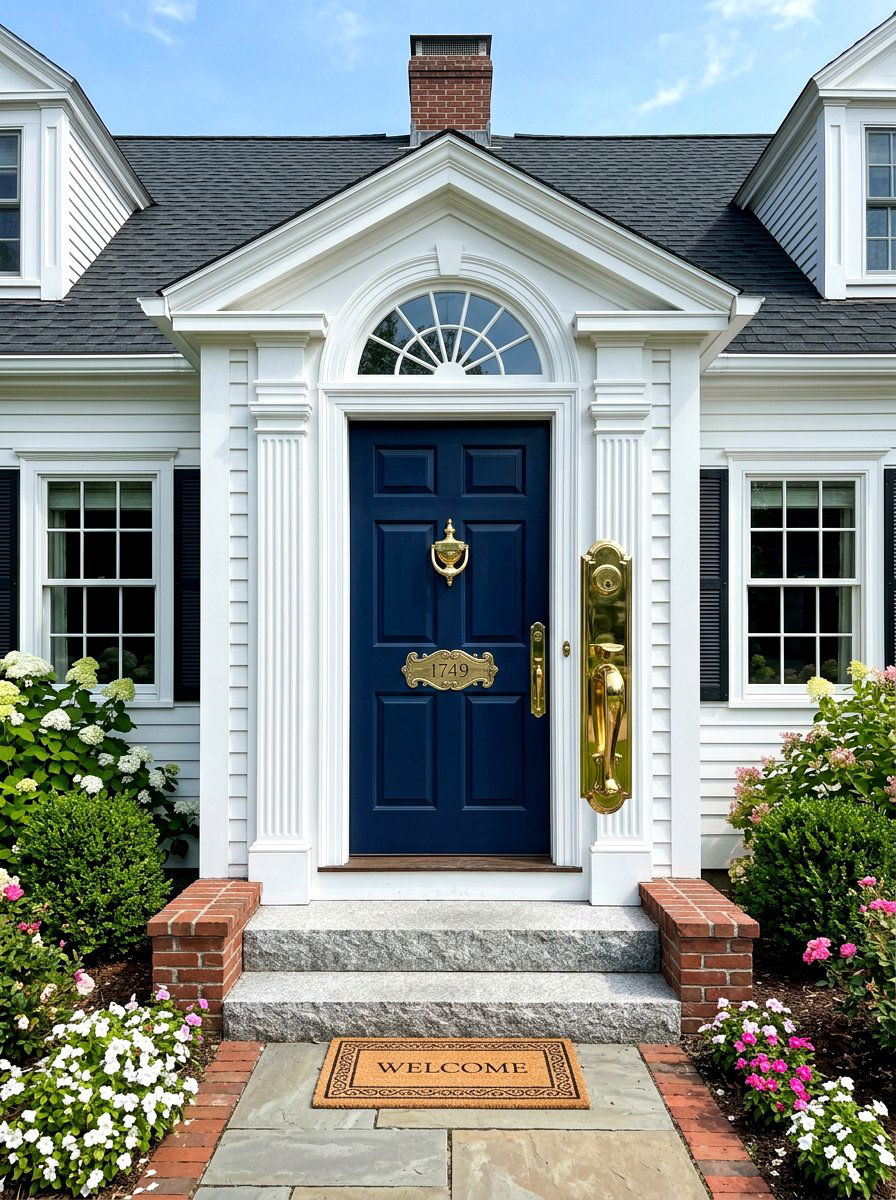 Brass Door Hardware - 30 colonial house exterior ideas