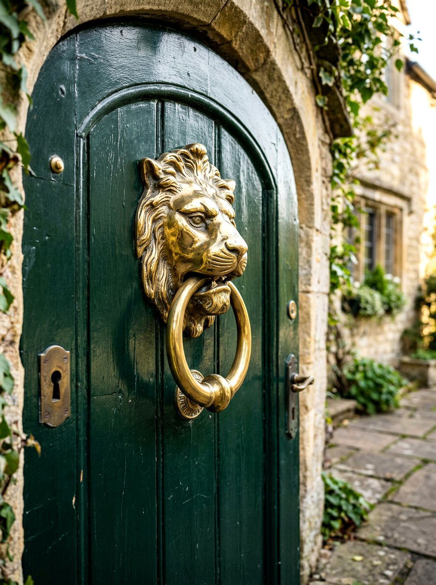 Brass Door Knocker - 30 front steps decor ideas