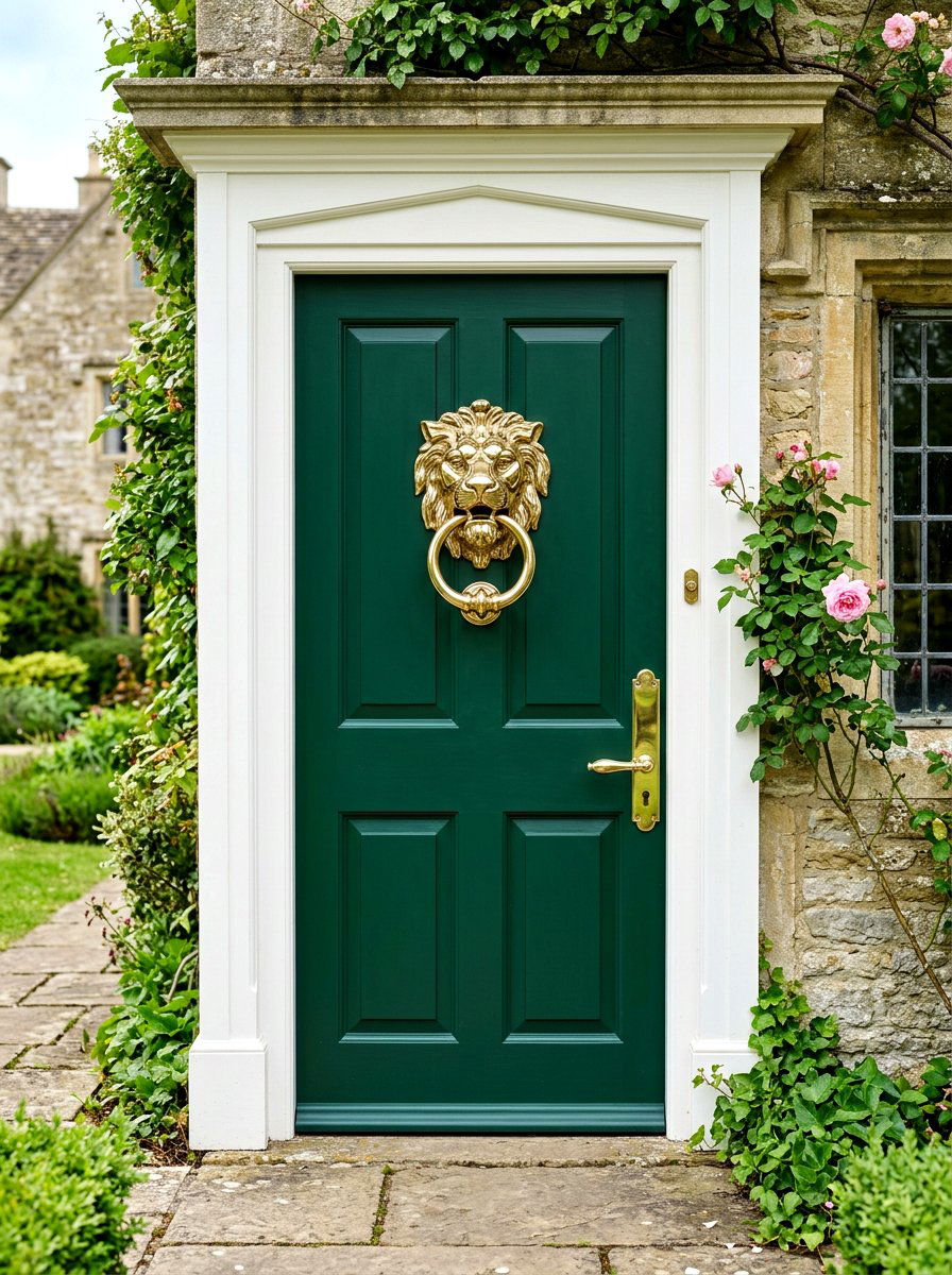 Brass Door Knocker - 30 front door decor ideas