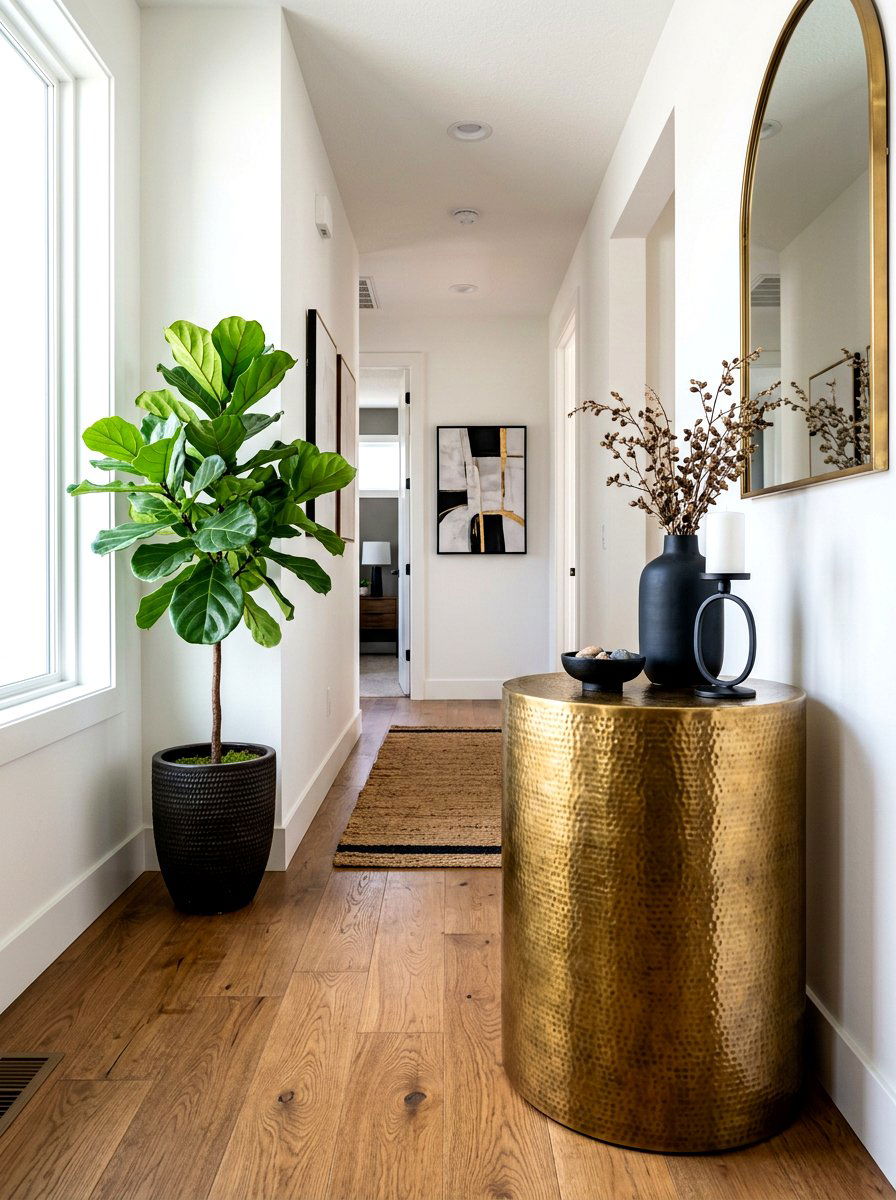 Brass Drum Pedestal Table - 30 pedestal entry table ideas