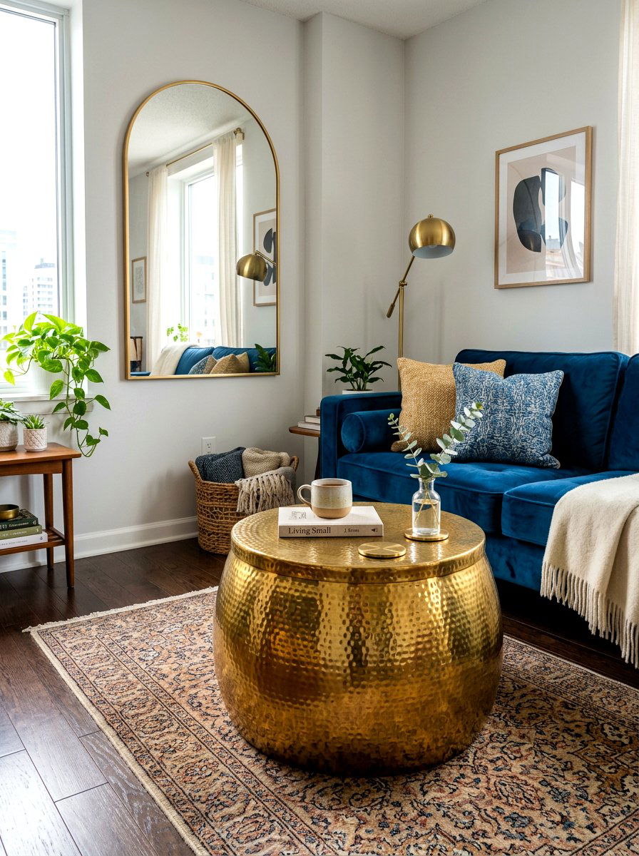 Brass Drum Stool - 30 accent stool ideas