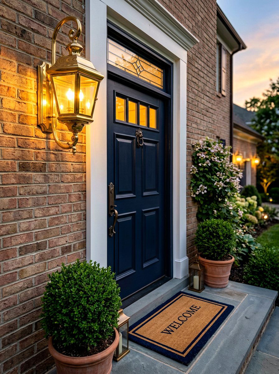 Brass Entrance Sconce - 30 outdoor entry lighting ideas