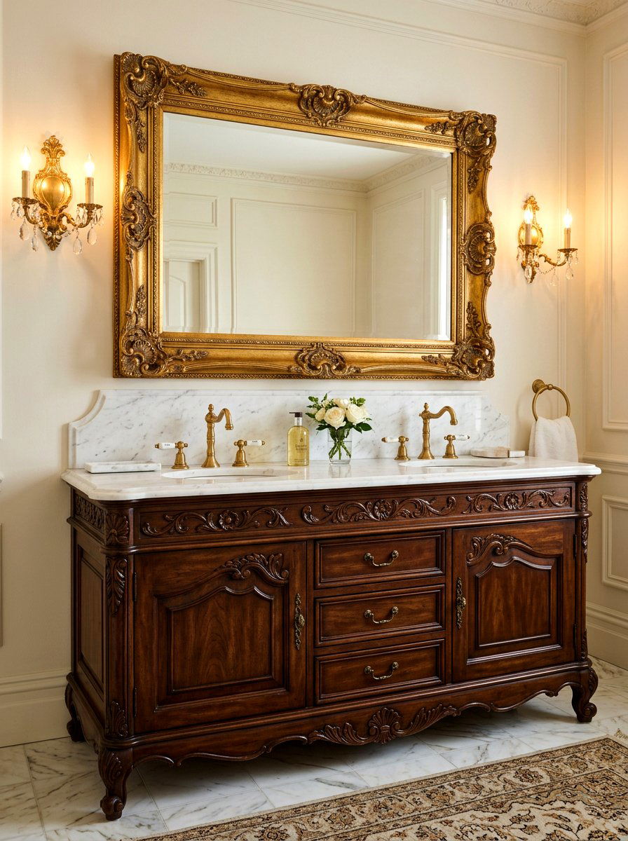 Brass Faucet Set - 30 old world bathroom ideas