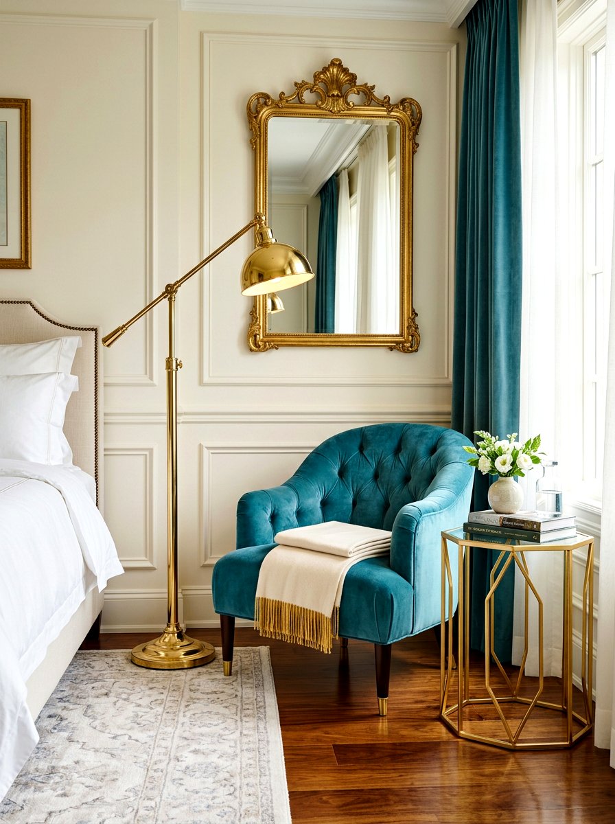 Brass Floor Lamp - 30 floor lamp bedroom corner ideas