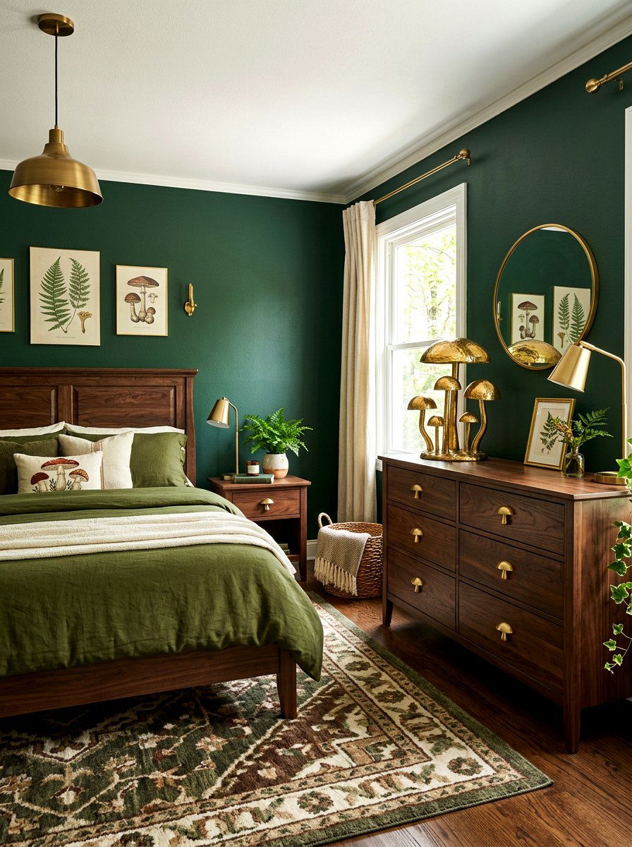 Brass Fungi Accents - 30 mushroom bedroom ideas