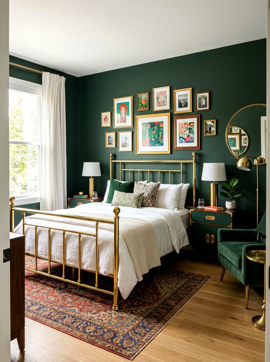 Brass Furniture Accents - 30 maximalist bedroom ideas