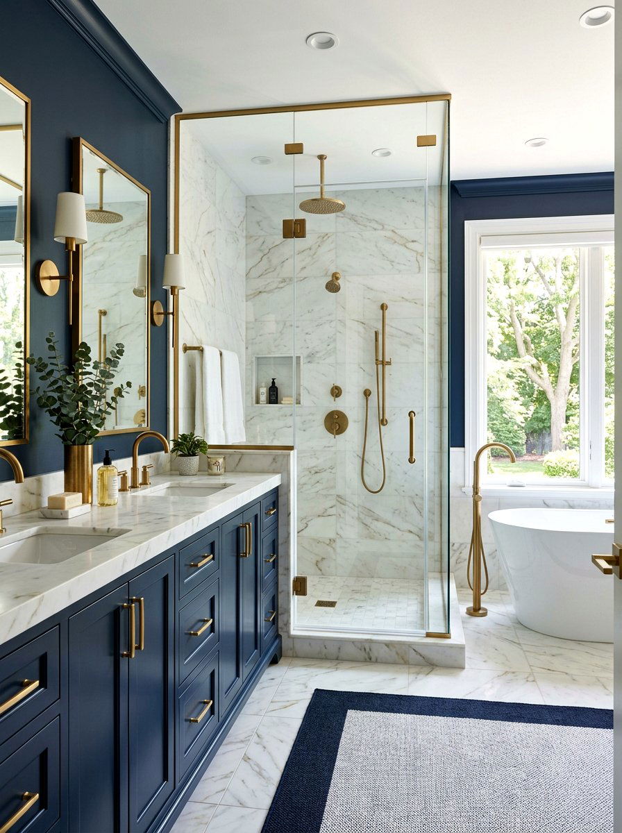 Brass Hardware - 30 master bathroom ideas
