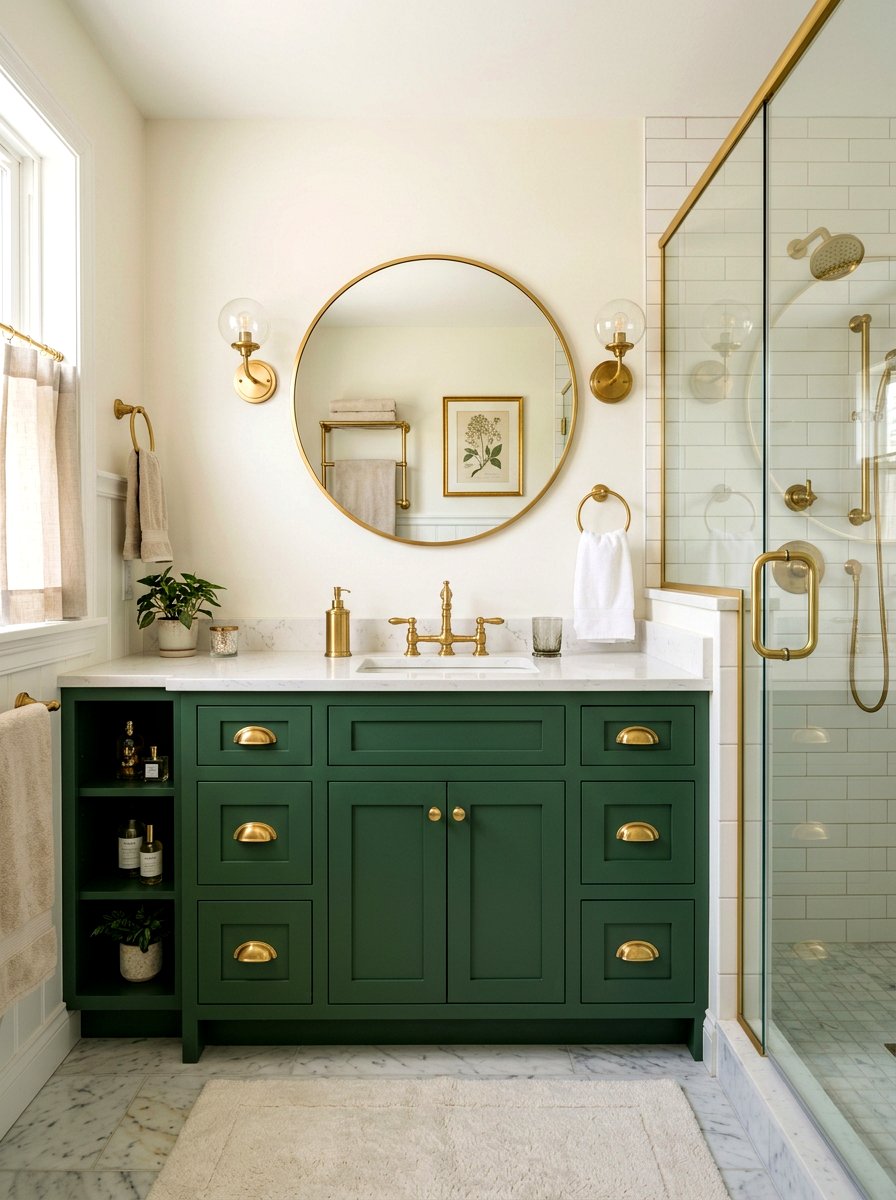 Brass Hardware Bathroom - 30 dramatic bathroom ideas