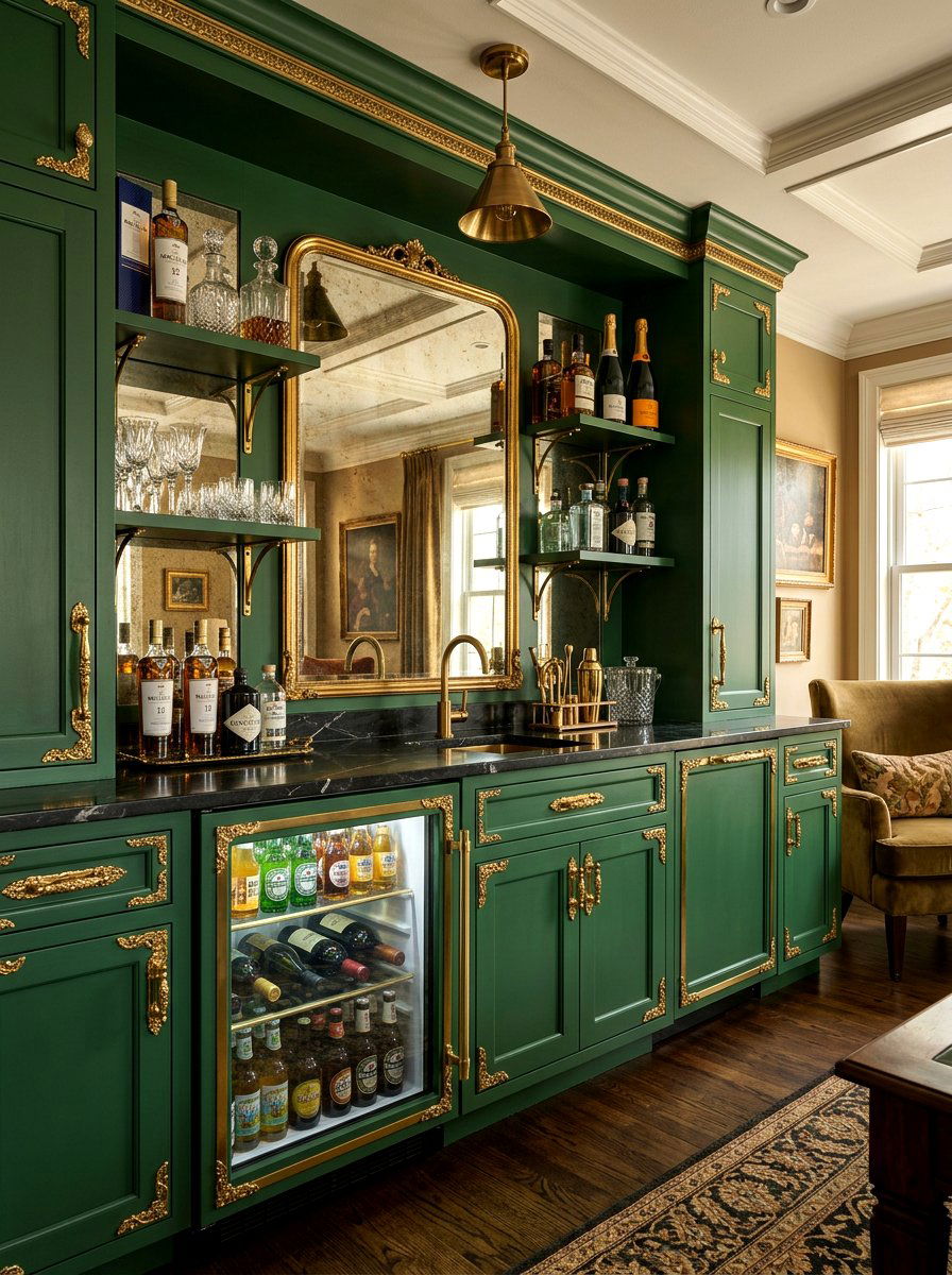 Brass Hardware Beverage Bar Cabinet - 30 beverage cooler cabinet ideas