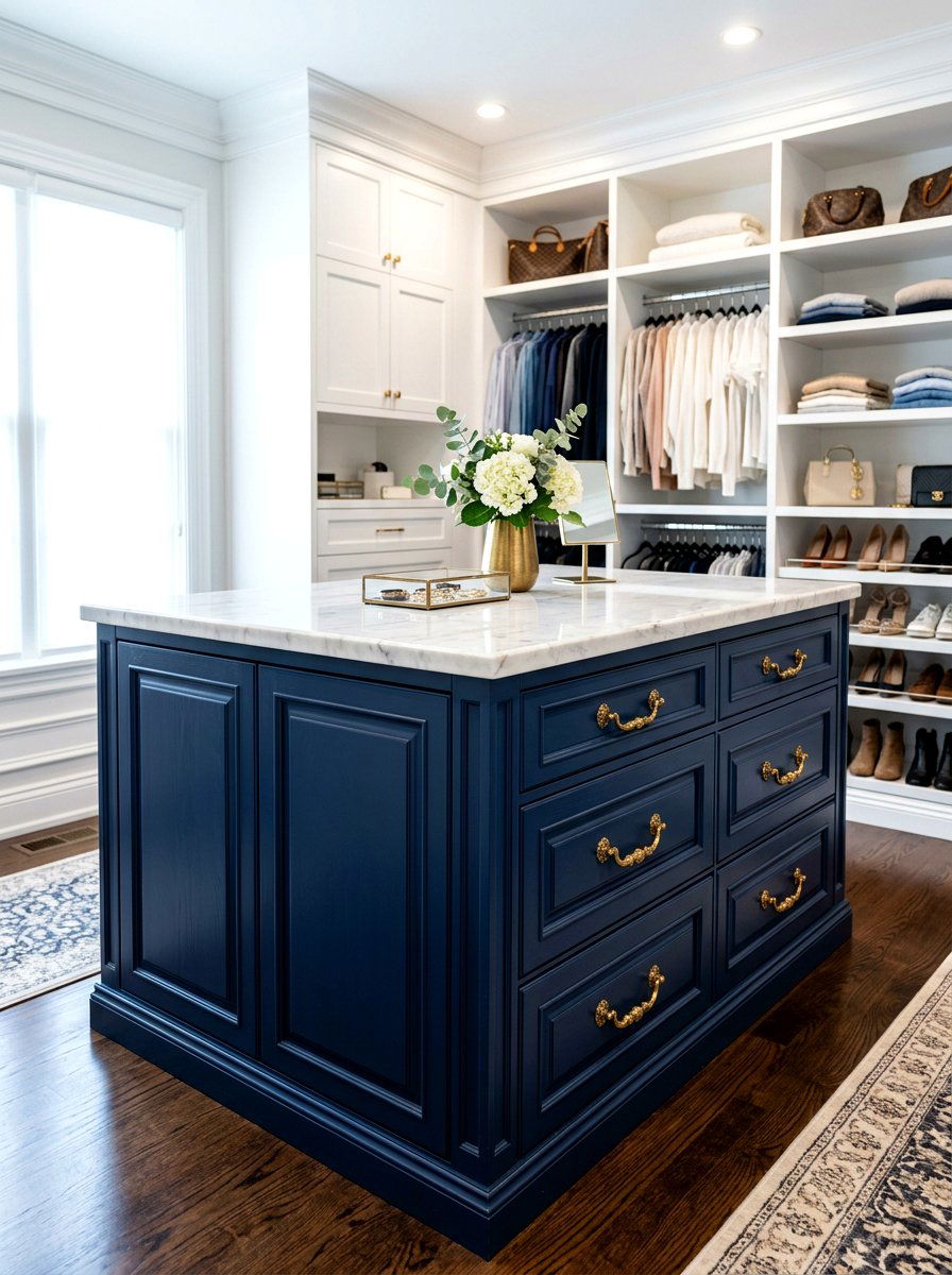 Brass Hardware Closet Island - 30 closet island storage ideas
