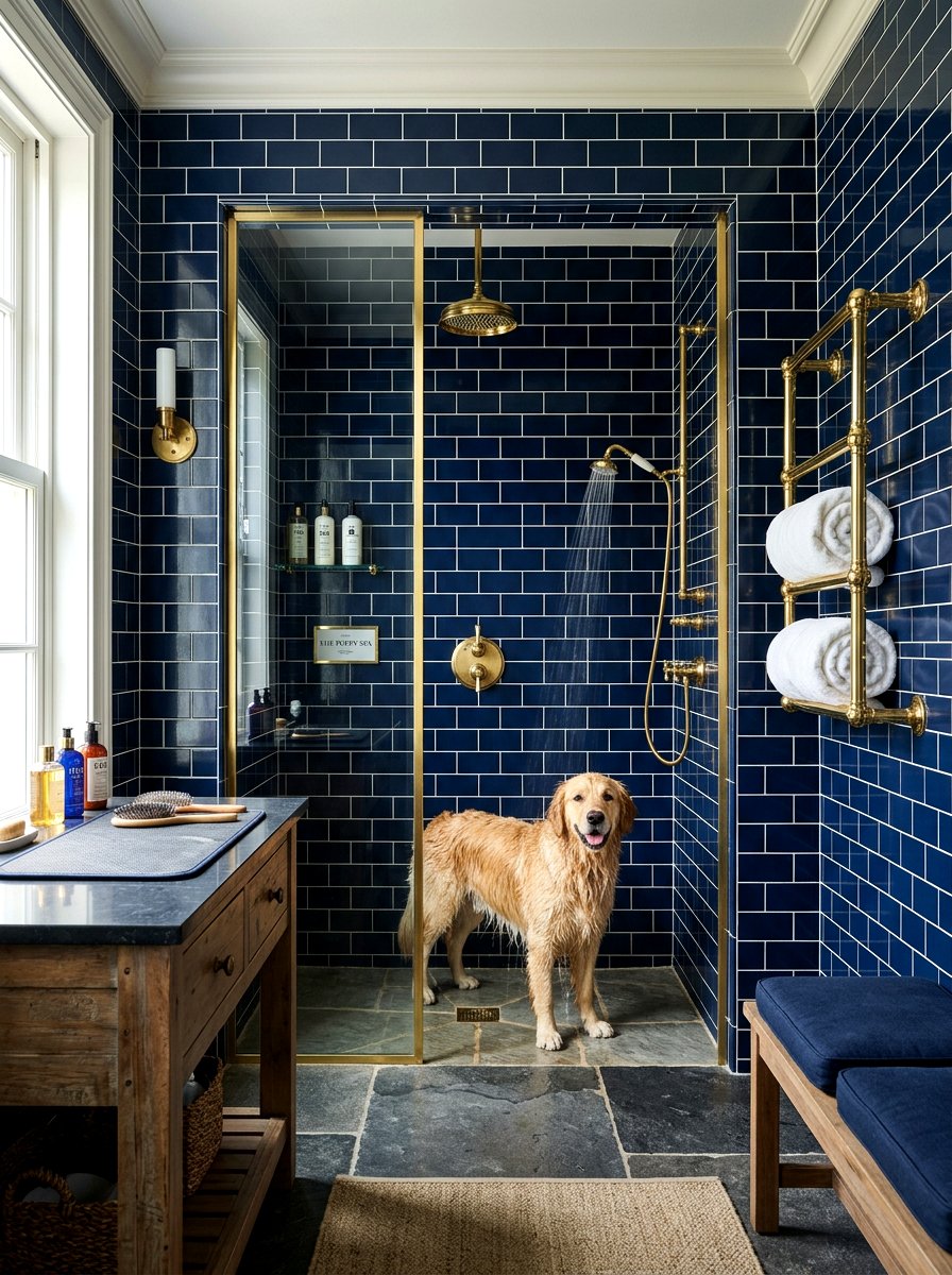 Brass Hardware Dog Shower - 30 dog wash station ideas luxury