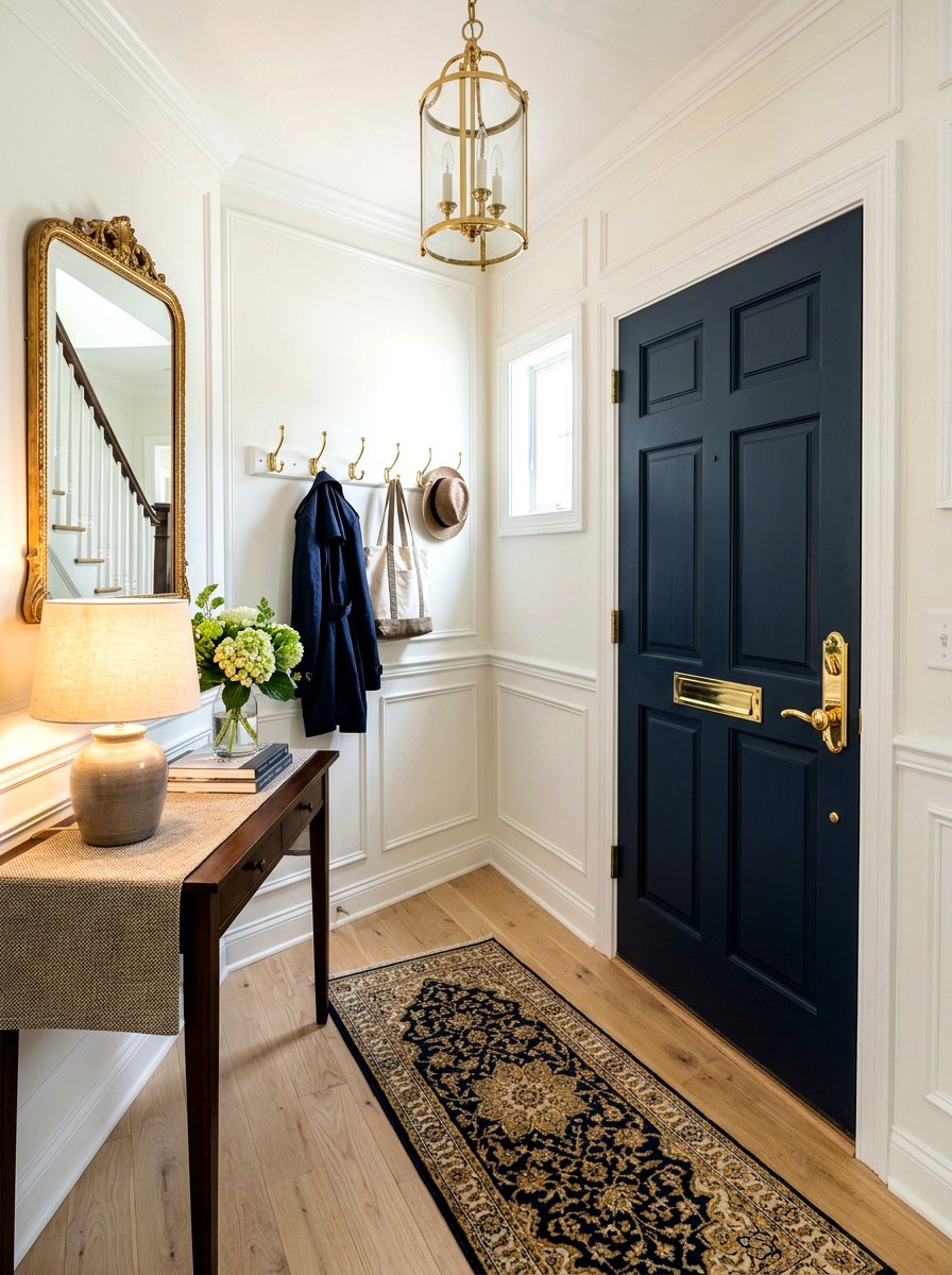 Brass Hardware Foyer - 30 warm welcome entryway ideas