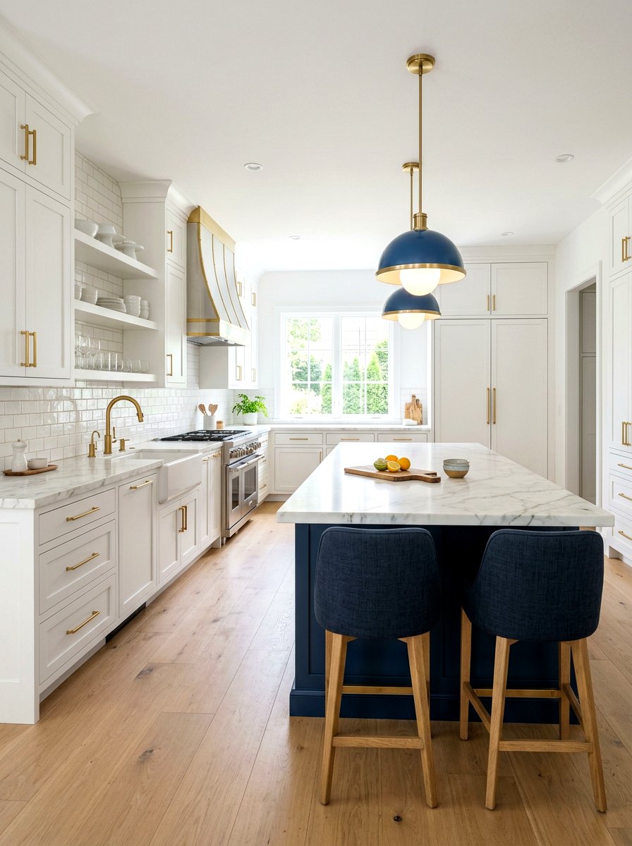 Brass Hardware Kitchen - 30 preppy home decor ideas
