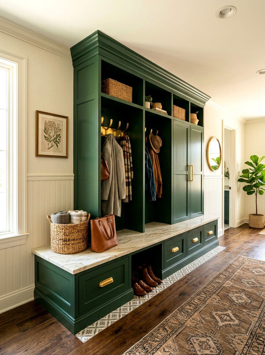 Brass Hardware Mudroom Locker Wall - 30 mudroom locker wall ideas