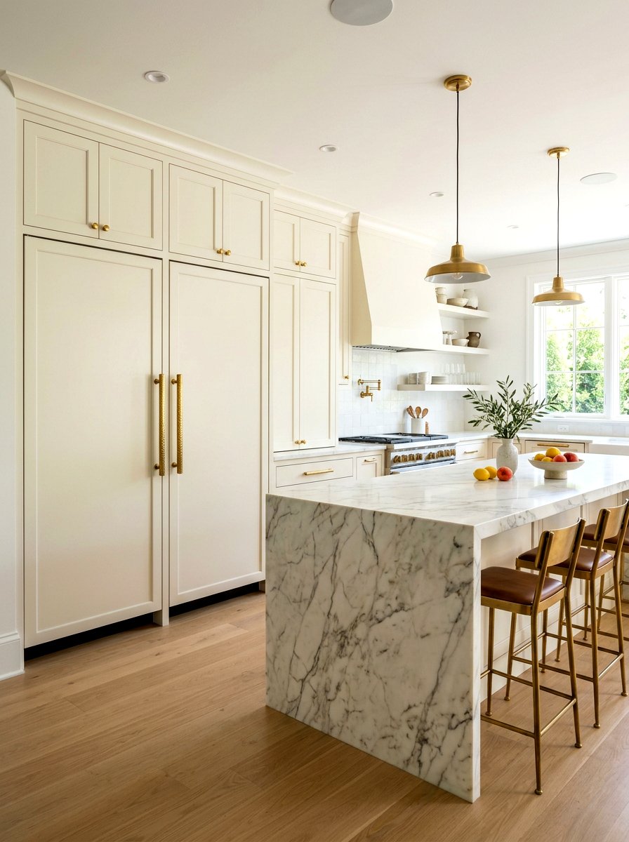 Brass Hardware On Panels - 30 panel ready kitchen ideas