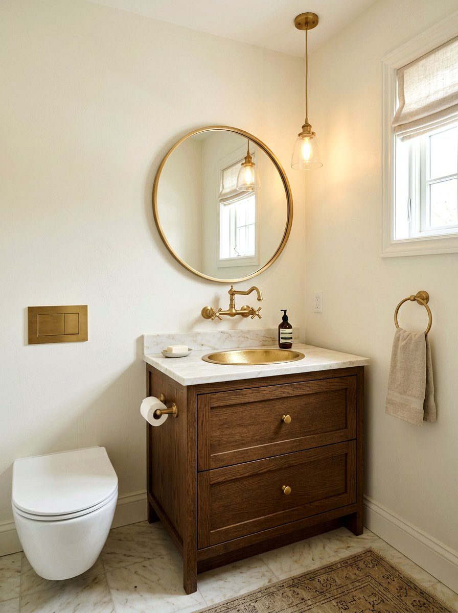 Brass Hardware Powder Room - 30 opulent powder room ideas