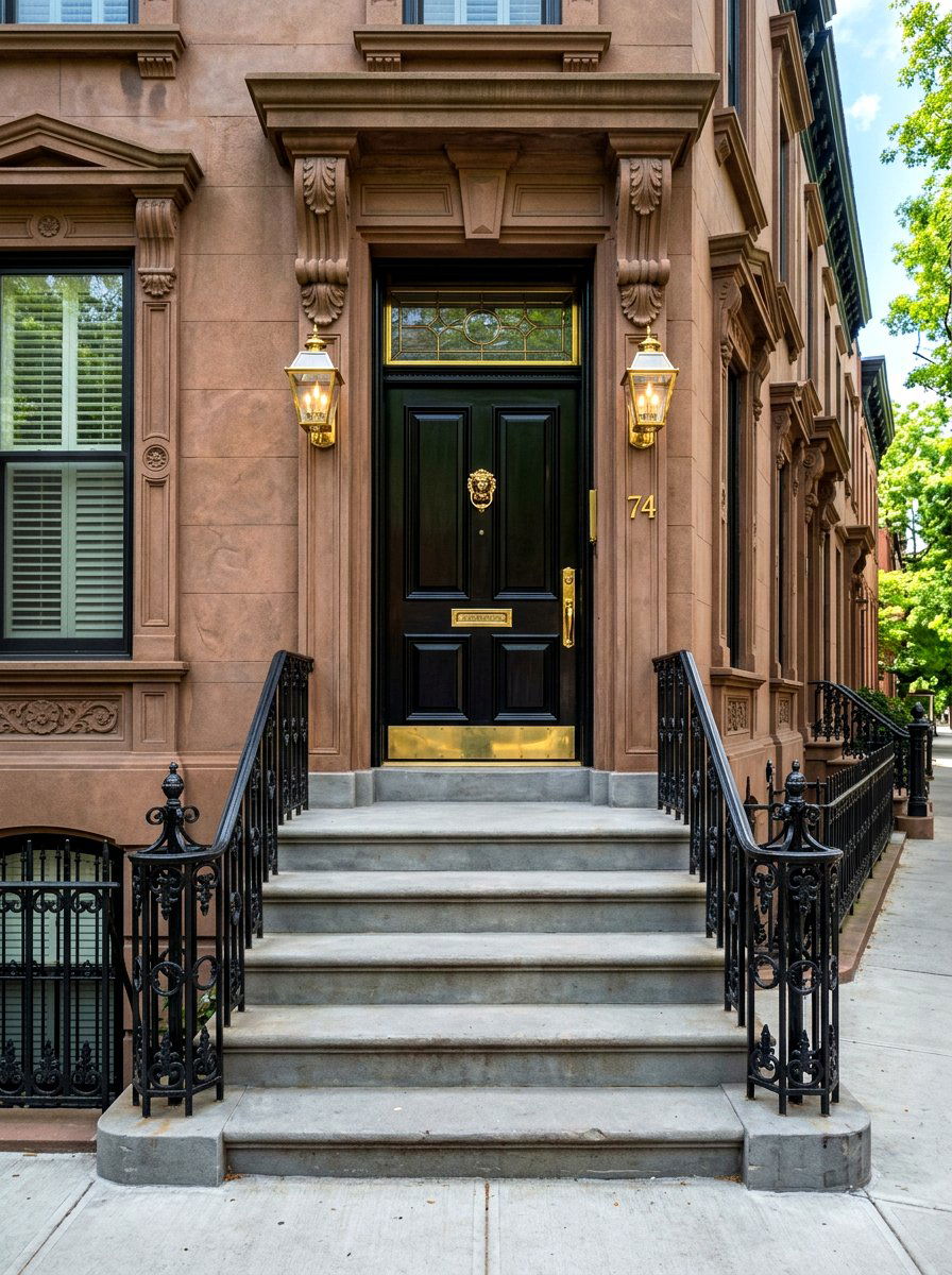 Brass Hardware Traditional Stoop - 30 brownstone stoop ideas