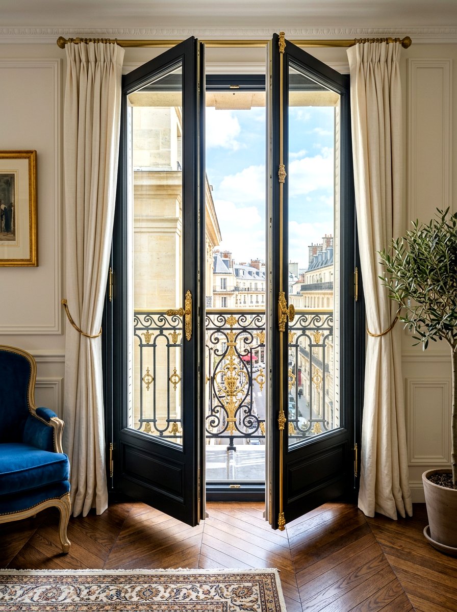 Brass Hardware - 30 Juliet balcony decor ideas