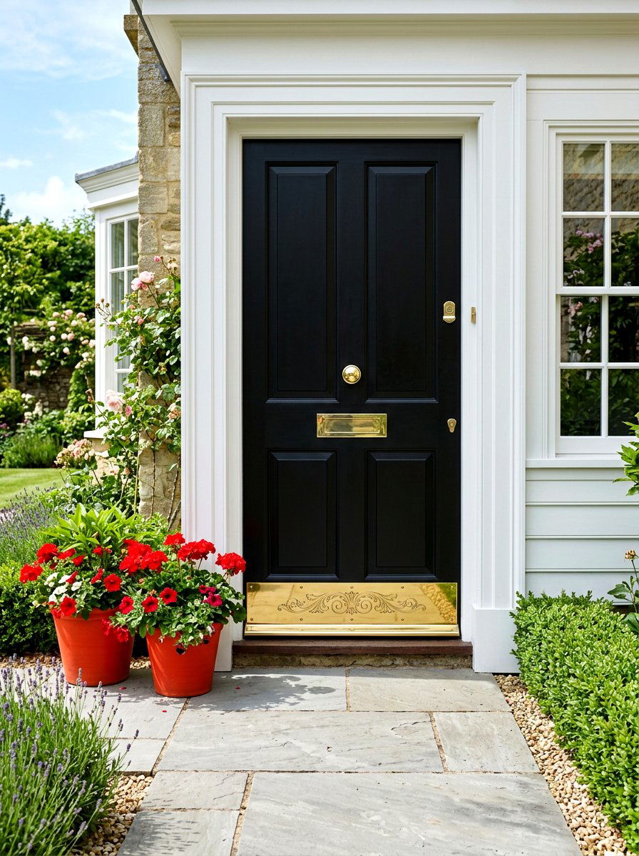 Brass Kick Plate Door - 30 cottage stoop ideas