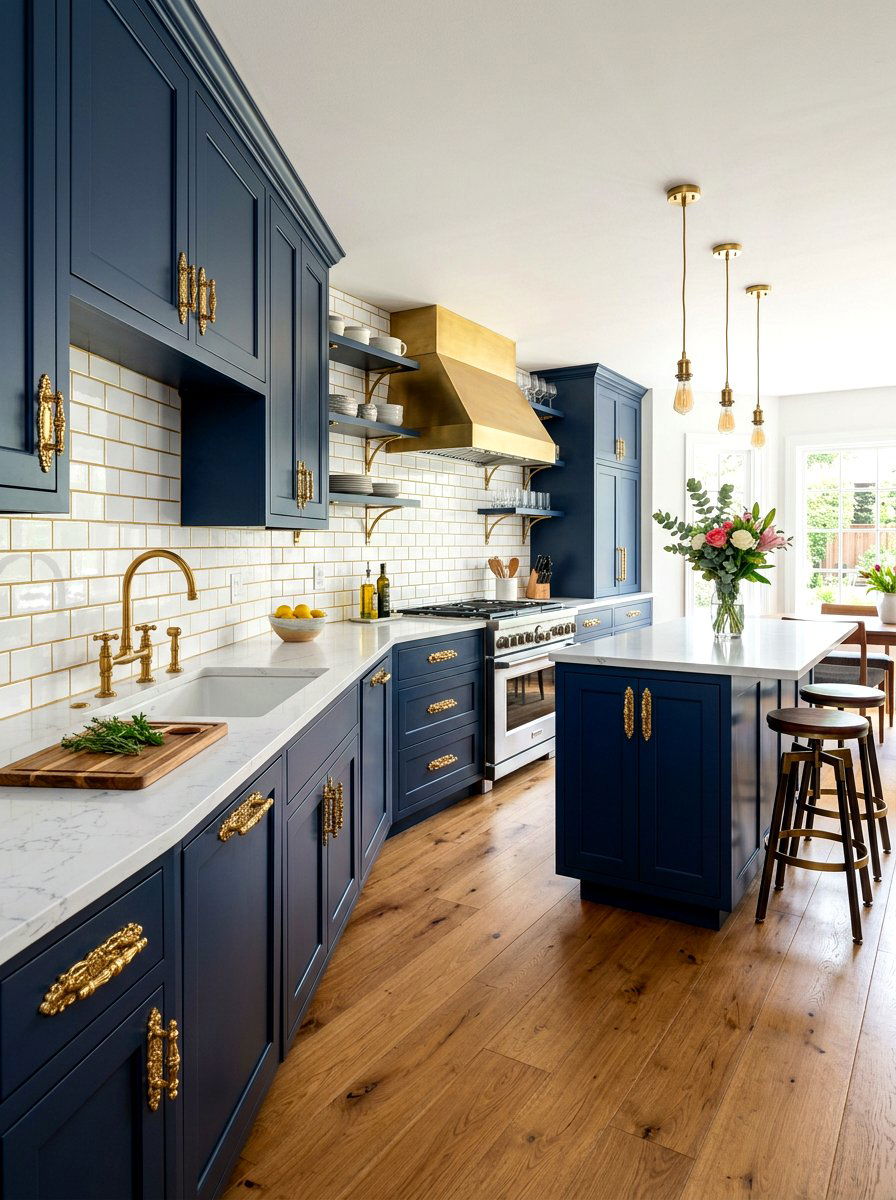 Brass Kitchen Hardware - 30 maximalist kitchen ideas