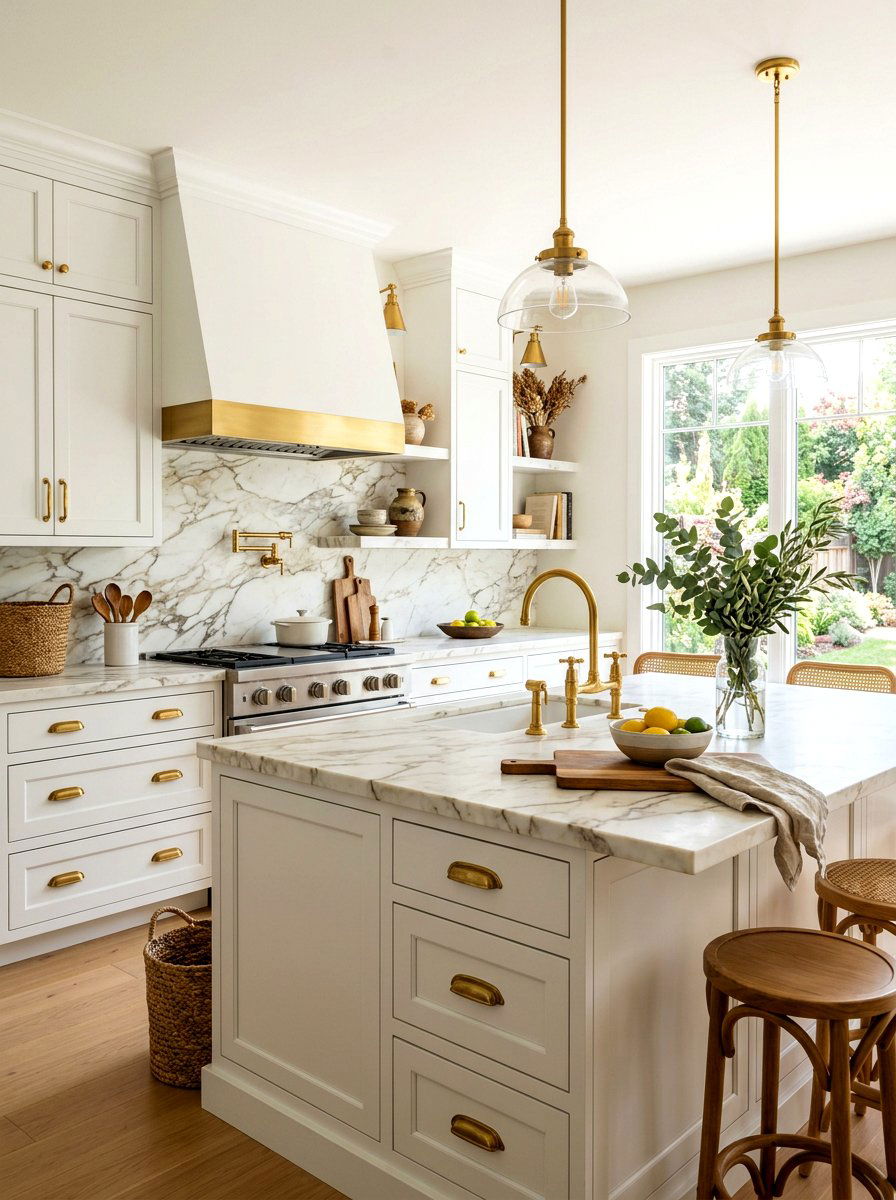 Brass Kitchen Hardware Accents - 30 organic modern kitchen ideas