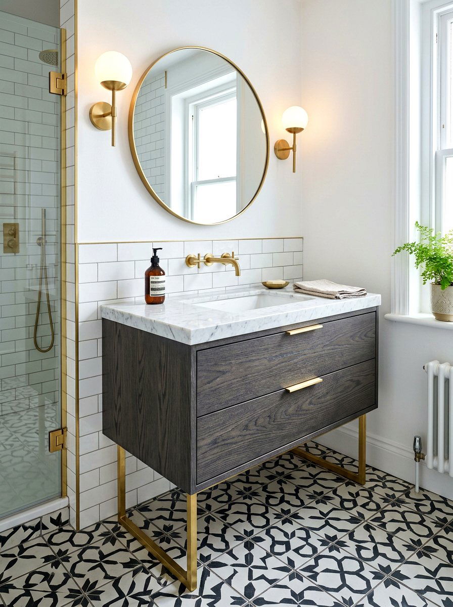 Brass Leg Vanity - 30 neo deco bathroom vanity ideas