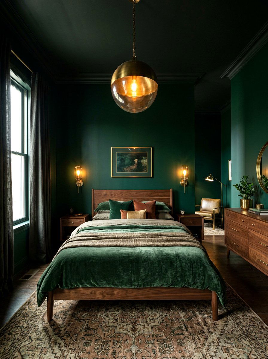 Brass Lighting Moody Room