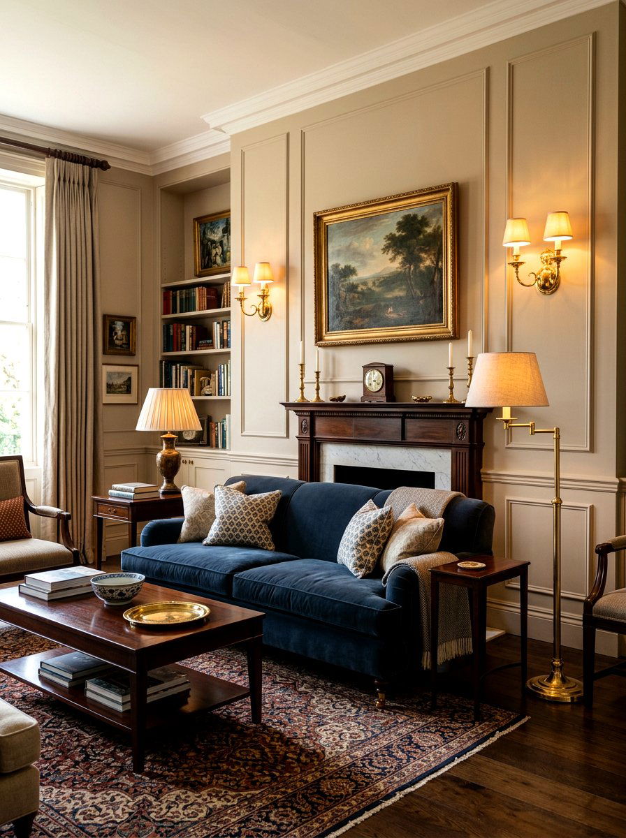 Brass Lighting Traditional Living Room - 30 classic traditional living room ideas