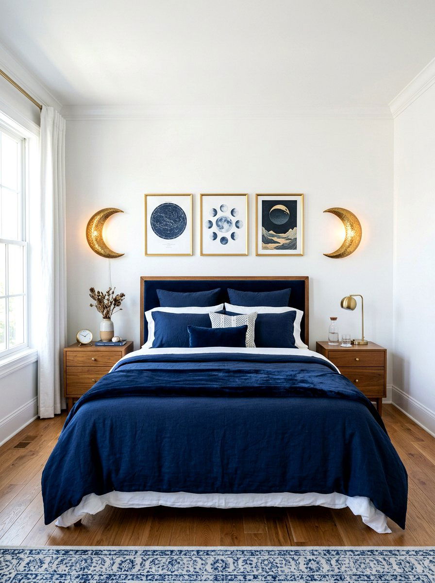 Brass Moon Wall Sconce - 30 extra celestial bedroom ideas