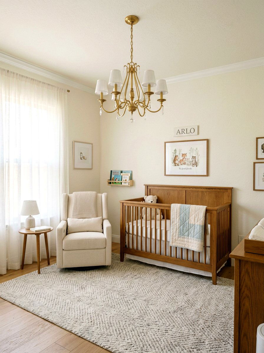 Brass Nursery Light Fixture - 30 old money nursery ideas