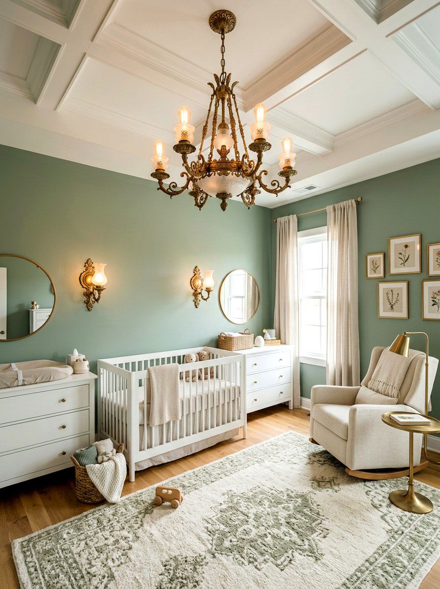 Brass Nursery Lighting - 30 vintage baby room ideas
