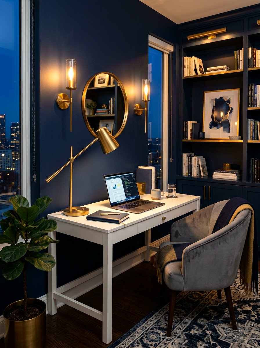 Brass Office Lighting - 30 feminine office ideas