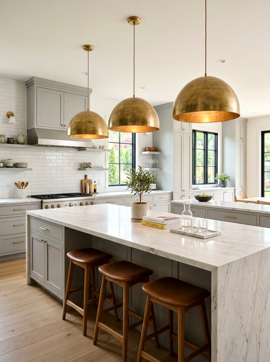 Brass Pendant Lighting Kitchen - 30 unlacquered brass kitchen ideas