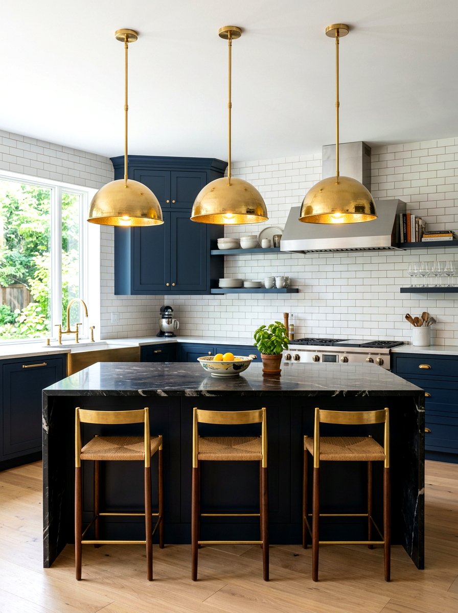 Brass Pendant Lighting - 30 polished metal decor ideas