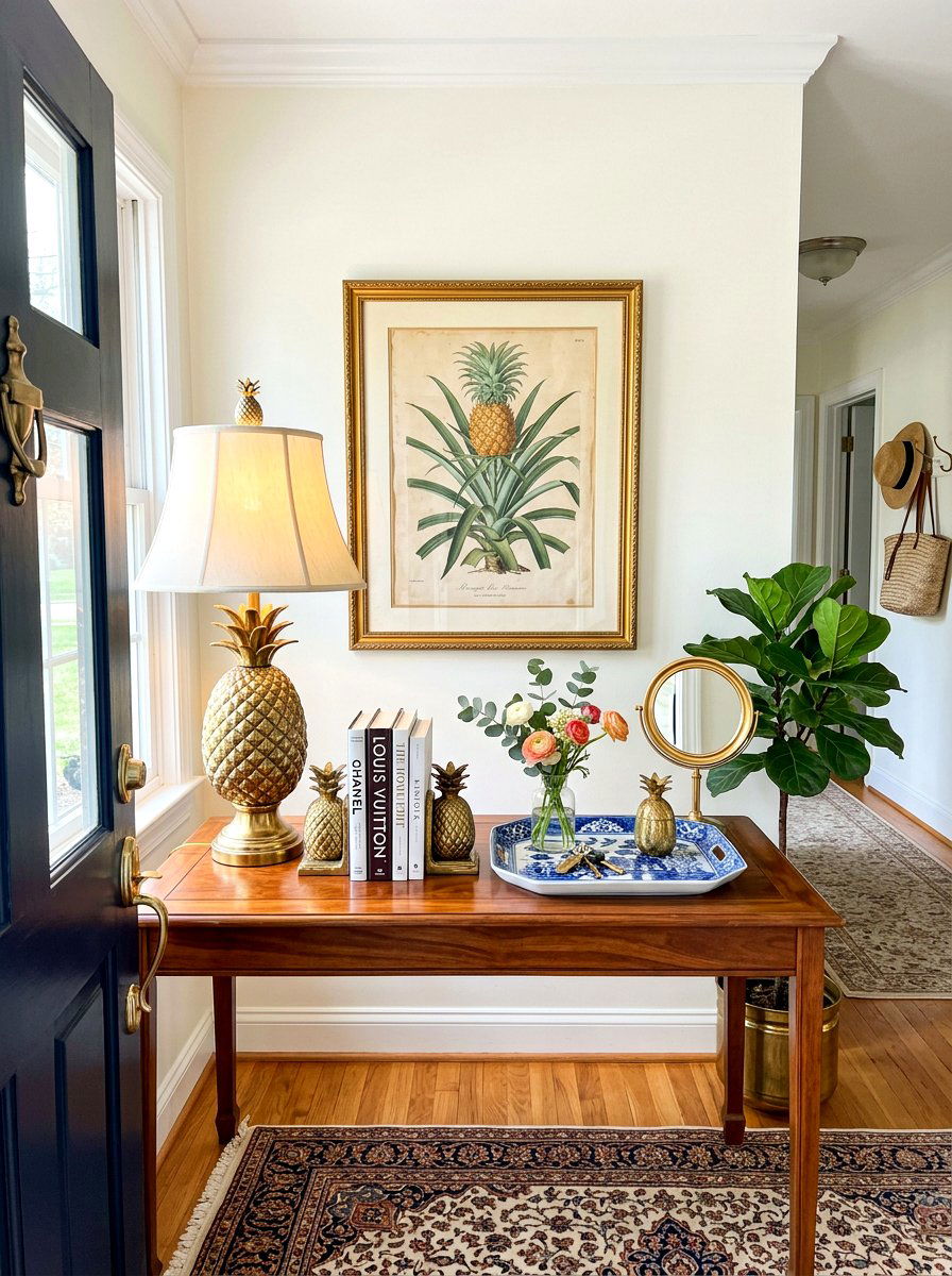 Brass Pineapple Home Accessories - 30 southern prep decor ideas