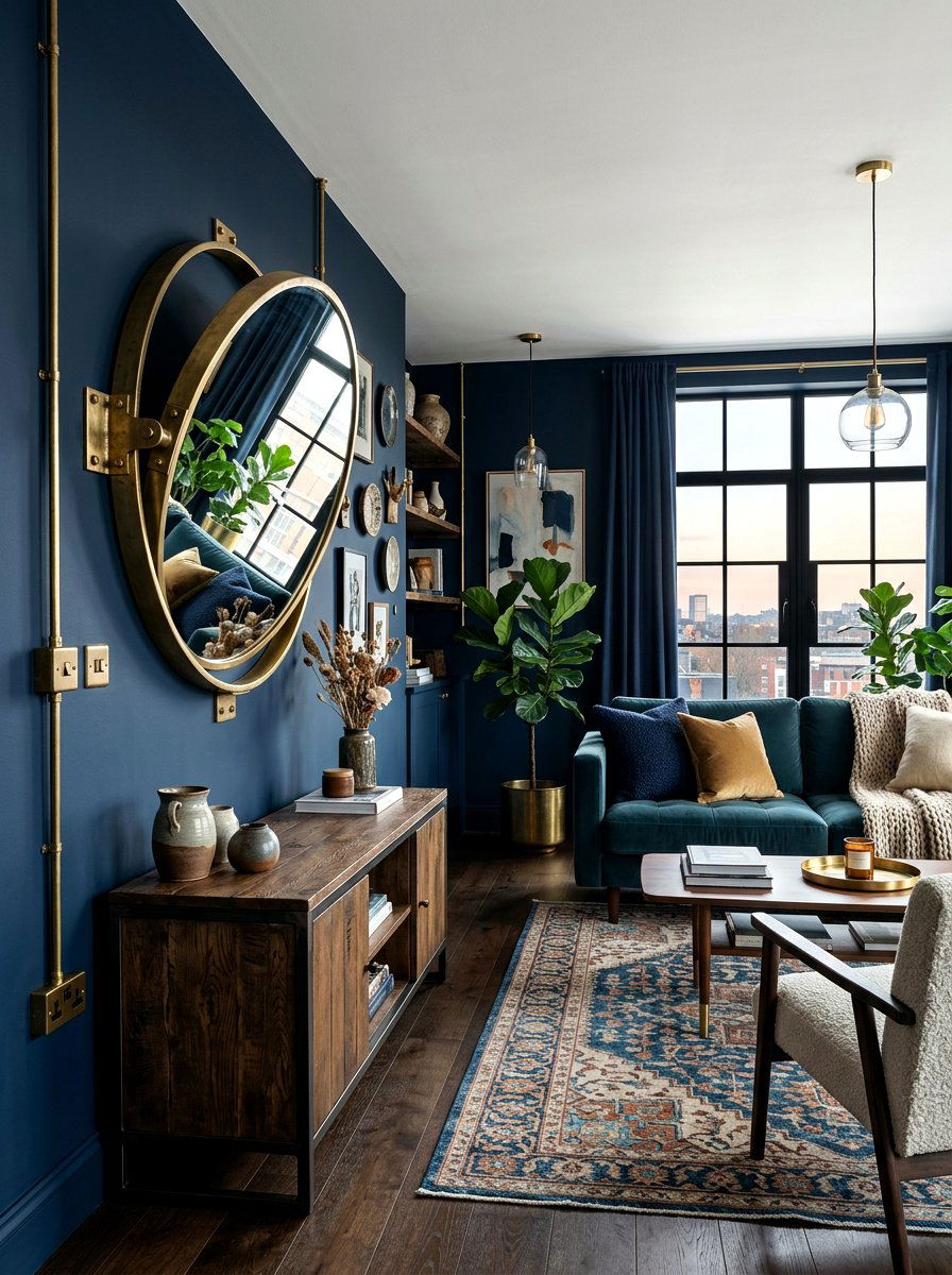 Brass Pivot Mirror - 30 mantel mirror ideas